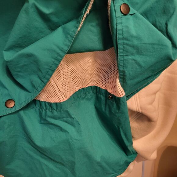VTG 90s Aviator Micro-Tech Windbreaker Green White Vented Back Full Zip Size M - Picture 5 of 8